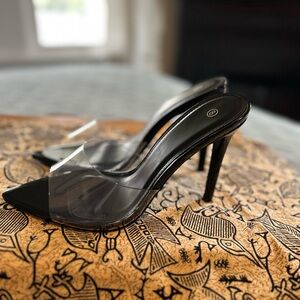 Elegant Black Peep-Toe Stiletto Heels